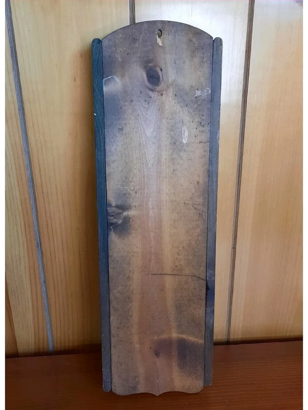 Vintage MCM Wood 3 Pocket Lucite Letter Holder, Key Holder